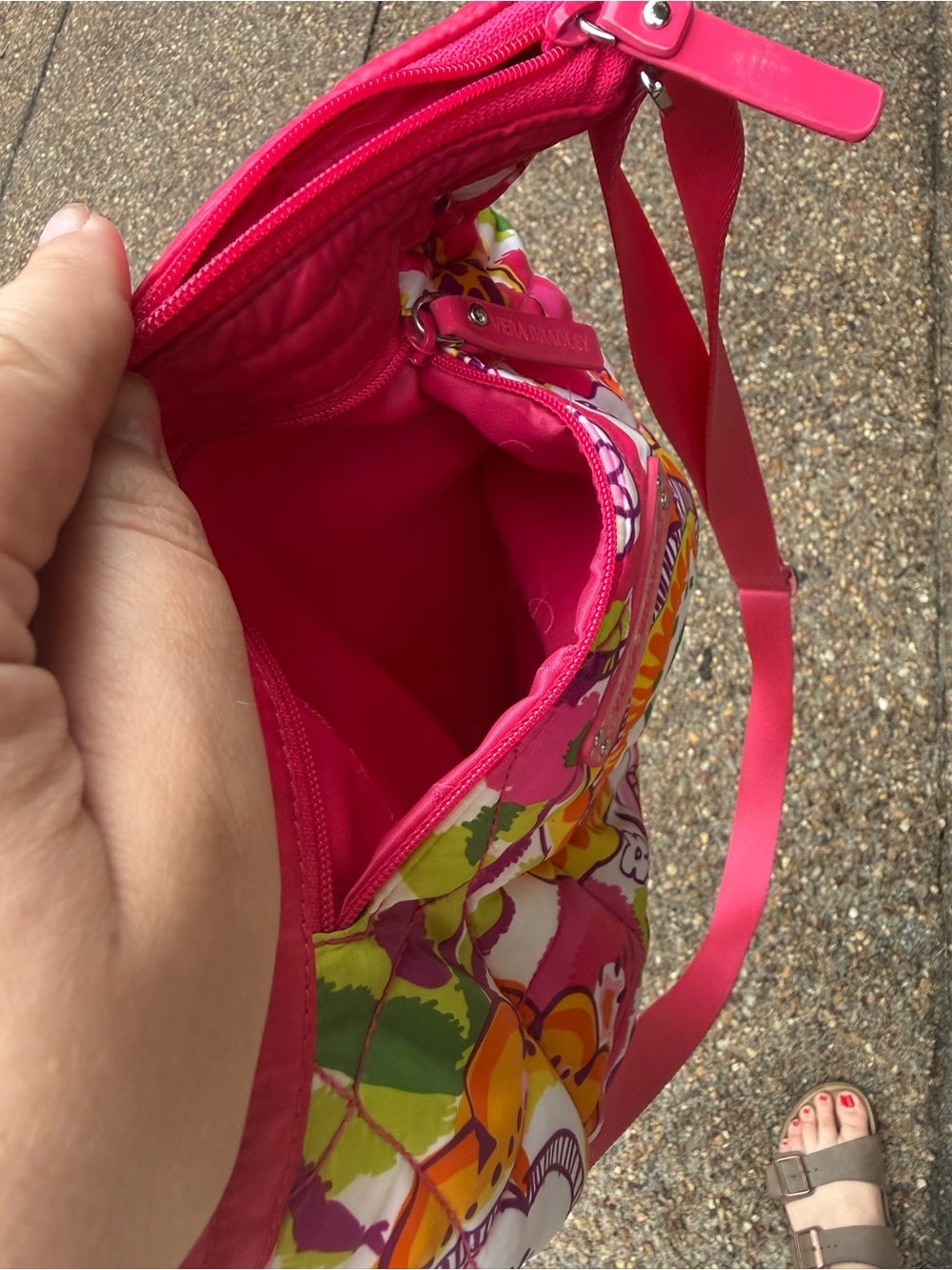 Vera Bradley Crossbody Bag Puffy Nylon Quilted Floral Clementine Pattern - Picture 7 of 8